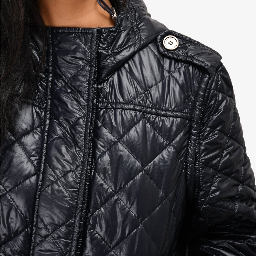 BURBERRY BRIT BLACK QUILTED PADDED DETACHABLE SLEEVE JACKET - Picture 4 of 10